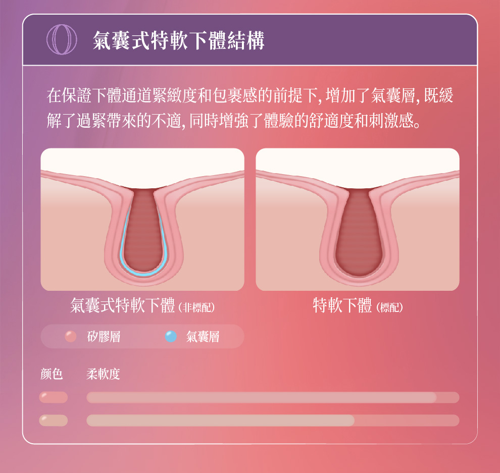 先納信氣囊式特軟下體結構